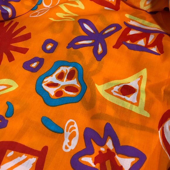 Cotton Fabric Colorful Abstract Orange Red Yellow Blue 6.3 Yards Vibrant Sewing - Picture 2 of 4
